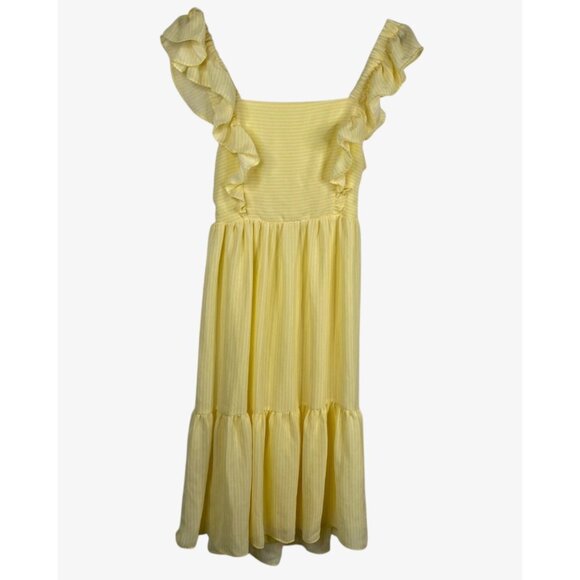 BCBGeneration Dresses & Skirts - BCBGeneration Dress Women's Butter Yellow Sz S Sleeveless Tiered Milkmaid Trad